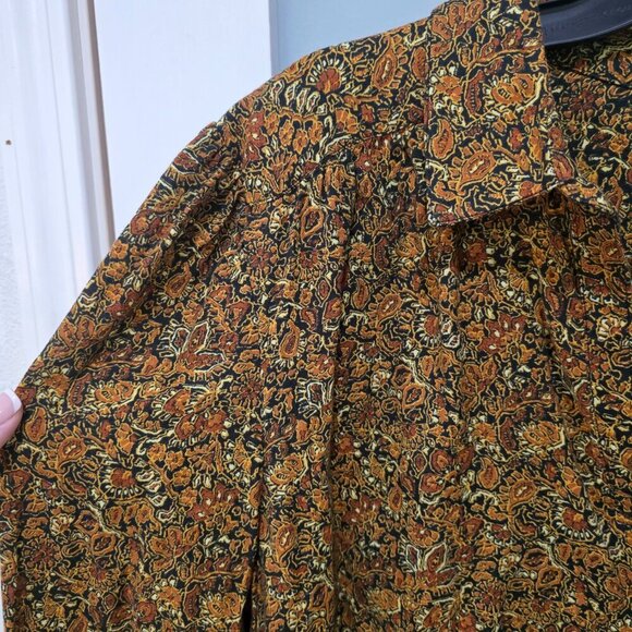 Treasure & Bond Brown Paisley Puff Sleeve Blouse L – NWT 100% Cotton - Picture 4 of 10